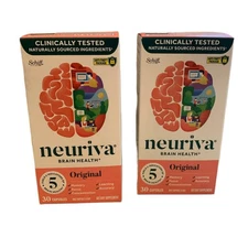 New Neuriva 60 CapsulesBrain Health Memory Focus Concentration Supplement Boxes