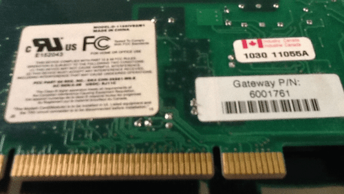 Desktop Computer Gateway 6001761 Modem 17510 D-1156/VB2/B1 Modem - Picture 5 of 5