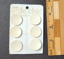 NOS, 1960's Le Chic Off White, Shank Button 6 pack