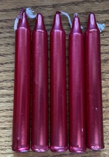 5 Metallic Red Chime (Mini) Ritual Spell Candles!