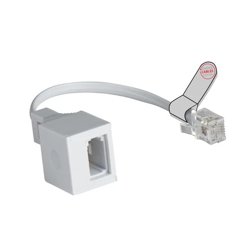 Telephone Adapter RJ11 Plug to BT Socket Male / Female Modem 4 WIRE Stub Lead