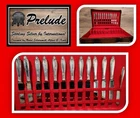 13 pieces dinner Knife set 9' Sterling Silver prelude factory edge + storagecase
