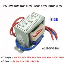 1 Pcs EI28 AC 220V / 380V Power Transformer 2W-30W Single / Dual Output 6V-220V