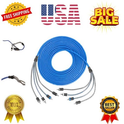 19.69 ft 6 Meter Oxygen Free Copper 4-Channel Twisted Pair V-Series Car Audio...