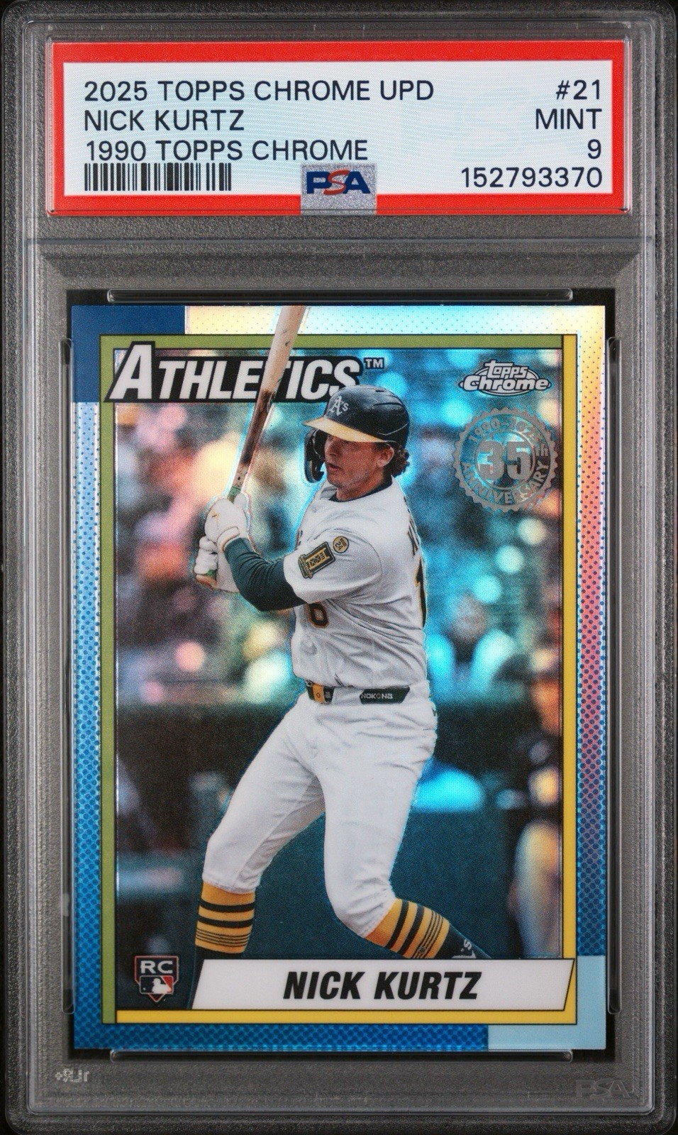 2025 Topps Chrome Update Series - Nick Kurtz - 1990 #90CU-21 Rookie Card - PSA 9