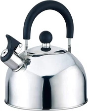 2.5-Quart Stainless Steel Whistling Tea Kettle for Stovetops Ergonomic Handle
