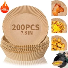 200PCS Air Fryer Disposable Paper Liners, 7.8In Round Air Fryer Parchment Paper