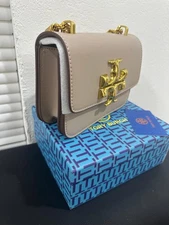 Tory Burch Eleanor Women's Leather Shoulder Bag Beige, Small