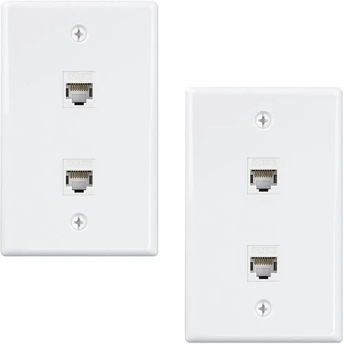 1X(2 Packung 2 AnschlüSse Ethernet Wandplatte, Cat6 Buchse auf Buchse, RJ457137