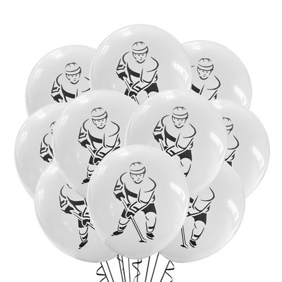 12ct Hockey Player Balloon Birthday Theme Party Supply Decoration Ideas Ice Team