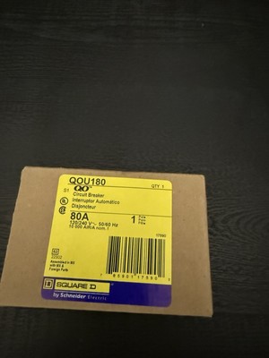 SQUARE D QOU180 MINI CIRCUIT BREAKER 120/240 VAC 80A 1 POLE 17590 NEW IN BOX