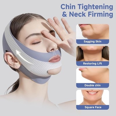 V-Shaped Face Lifting Strap with Chin Band (Sleep & Reusable)