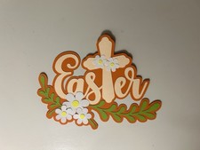 Easter Scrapbook Title Embellishment Handmade Paper Pieced Die Cut