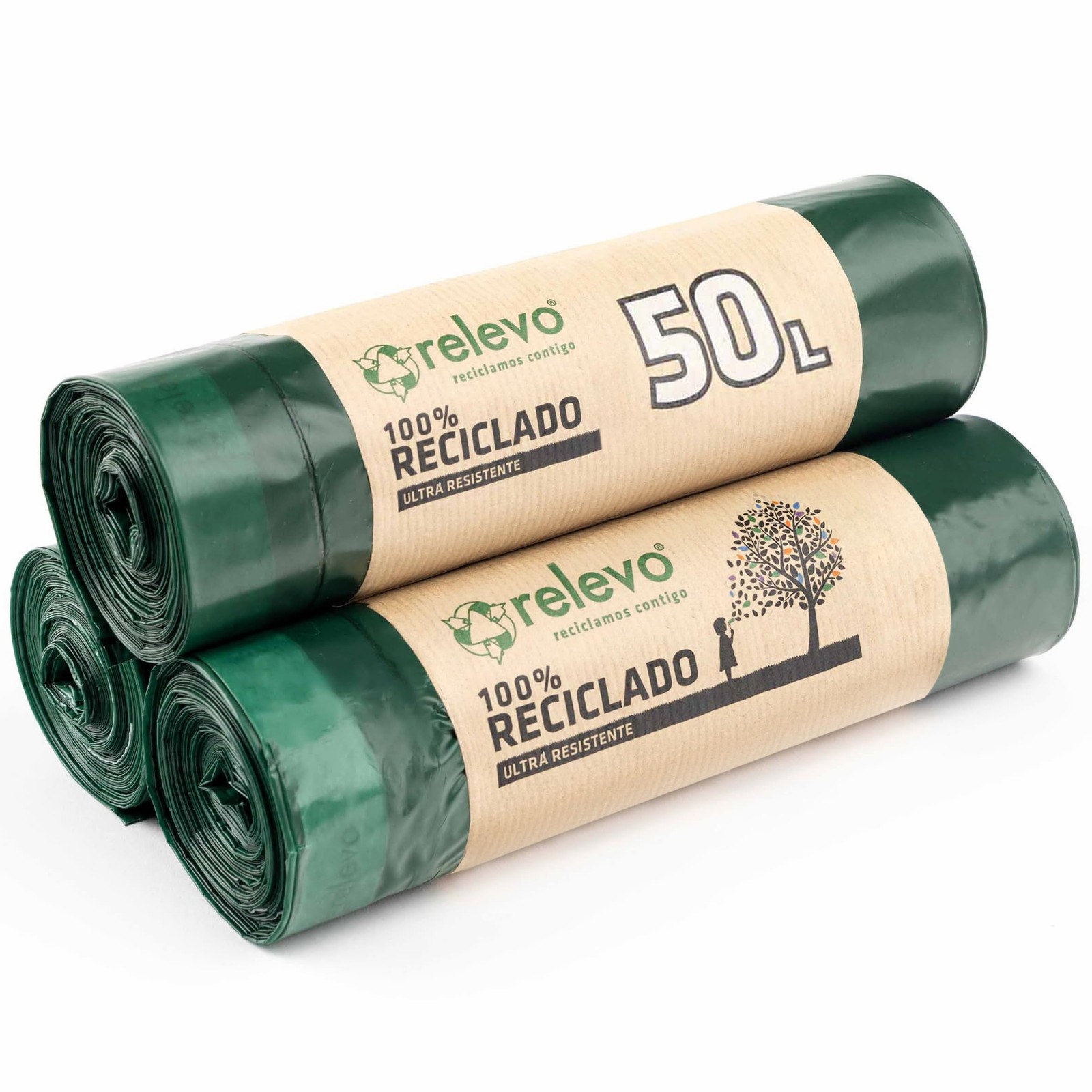 Relevo Bin Bags 50 Litre Made from 100% Recycled Material. Dimensions: 70 cm x - Image 3