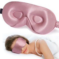 100 22 Momme Mulberry Silk Sleep Mask - 3D Contoured Eye Mask for Men Women,...