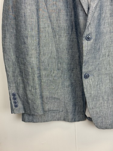 INC International Concepts Slim Fit Linen Blend Blue Suit Blazer Sport Coat XXL - Picture 4 of 8