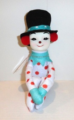 New Mr. Christmas Knee Hugger Snowman Vintage Inspired Red Polka Dots Aqua P43