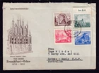 GERMANY EAST DDR 1953 FDC 700 YEARS FRANKFURT ISSUE, CINDERELLA ON REAR #C2233