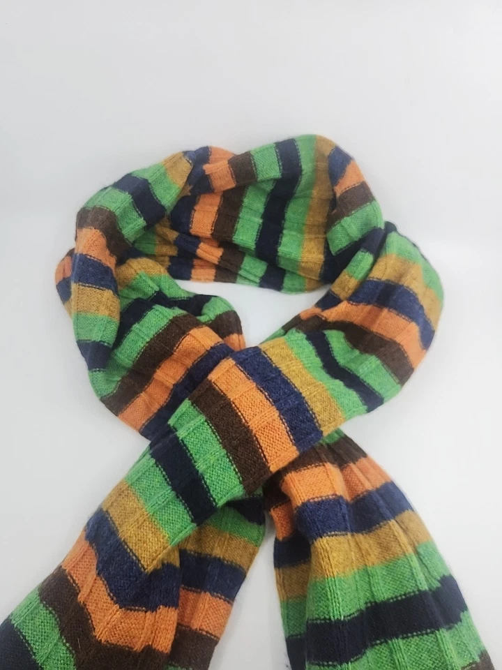 Bufanda de lana DOLCE & GABBANA J&ANS 70" POR 18" VINTAGE A RAYAS MULTICOLOR. EXCELENTE Foto 4 de 4