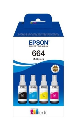 New Genuine EPSON T664670 (664) Ink Set  L100, L110, L120, L200, L210, L220