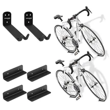  Bike Bicycle Cycling Pedal Wall Mount Indoor Storage Hanger Stand - Hook Rack 