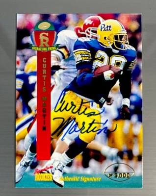 Signature Rookies 1995 Prime Curtis Martin #27 Pitt Panthers Rookie Auto 1/3000