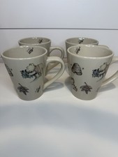 Winnie The Pooh Coffee Lot Of 4 Mugs DISNEY Stoneware Tigger Piglet Bee EUC 