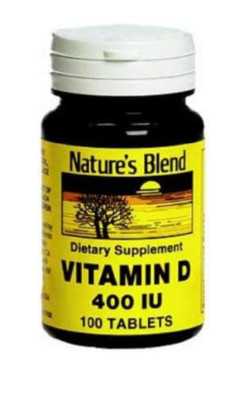 2PK Nature's Blend Vitamin D 400 IU Supplement, 100 Tablets 079854011623VL