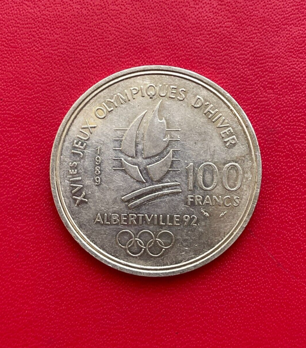 100 francs Jeux Olympiques 1992 Skieur et chamois
