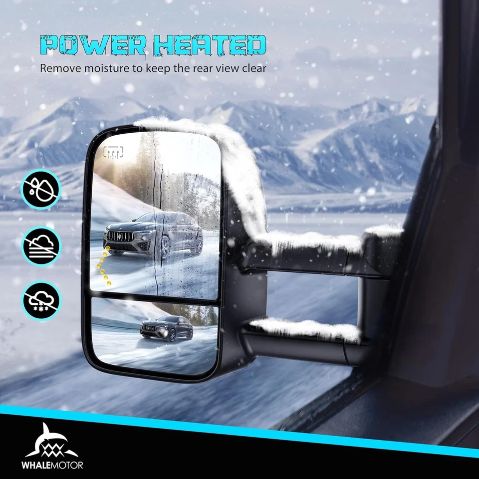 Par de espejos retrovisores de remolque señal térmica eléctrica para Chevy Silverado 2500HD 3500HD 2007-2013 Foto 4 de 4