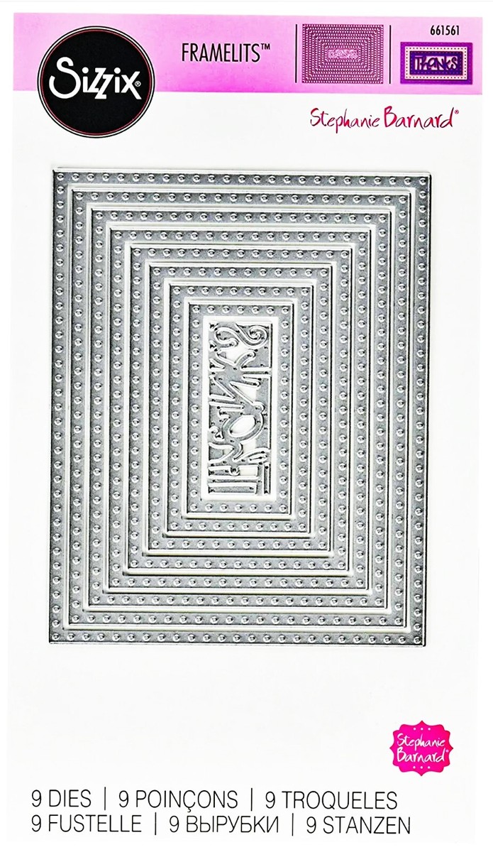 Sizzix Framelits Dotted Rectangles 9pc #561561 Retail $19.99