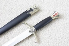 S1401 BRASS MEDIEVAL KNIGHTS TEMPLAR RED CROSS CRUSADER DAGGER SWORD 15.4"