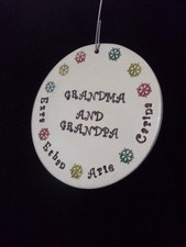 Grandparents Personalized Family Snowflake Ornament with Family Names HANDMADE