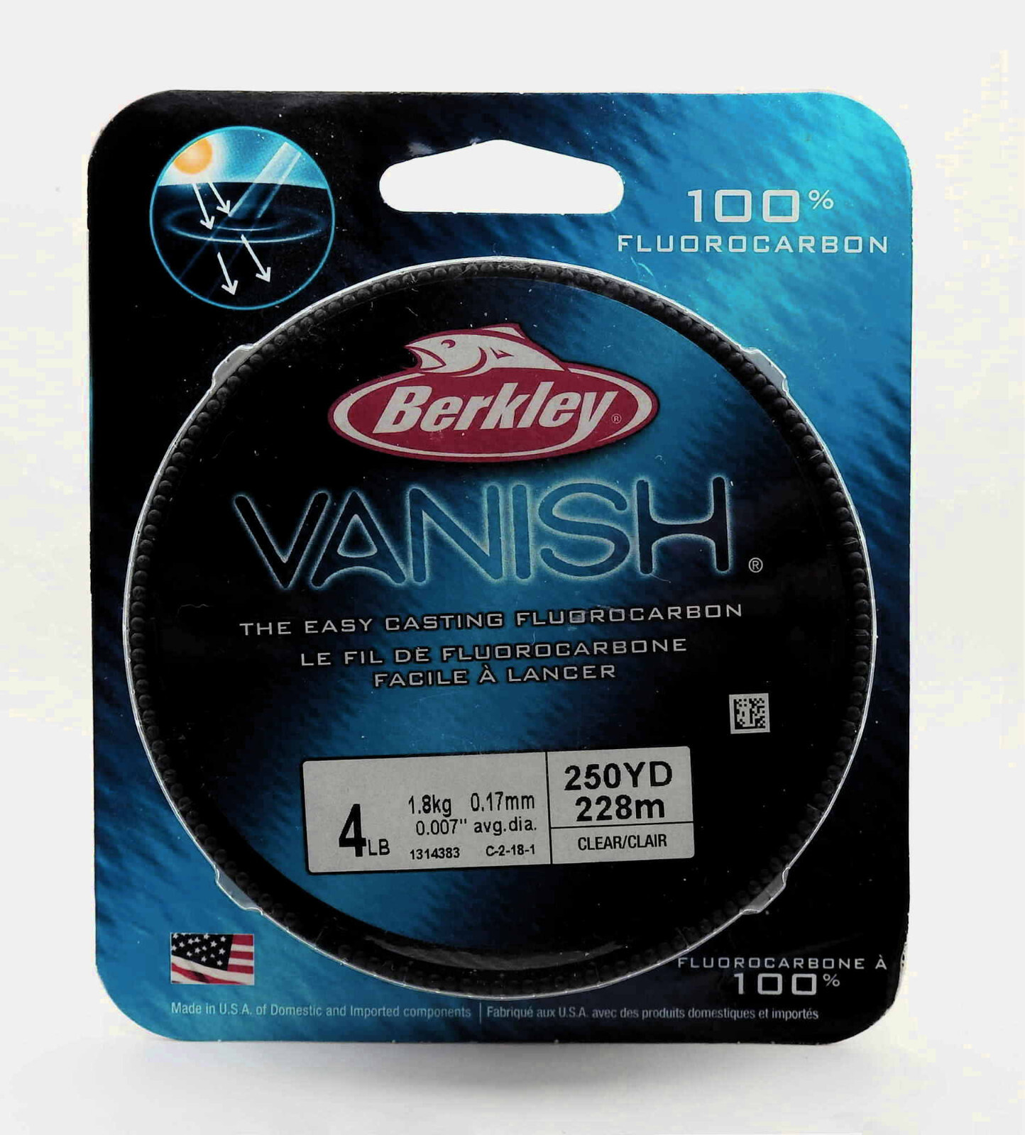 (1) Spool of Berkley Vanish Fluorocarbon 4LB Fishing Line(Clear250YD