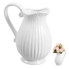 Ceramic Pitcher Vase Vintage Rustic Porcelain French Country Water Pitcher Jug