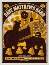 Dave Matthews Band Poster 7/19/2009 Alpine East Troy WI N2 Numbered #409/1050