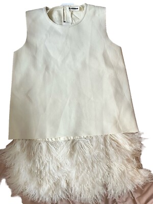 MSRP  $4,200 NWT- *RARE* JIL SANDER OSTRITCH FEATHER SHIRT