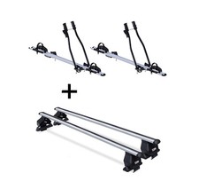 2x Fahrradträger SAGITTAR+Dachträger Menabo Tema für für Toyota Aygo I 5Tür 05-1