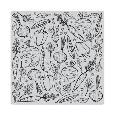 Hero Arts ''VEGGIE MEDLEY'' Background Cling Bold Prints Stamp 6''x6'' 2022