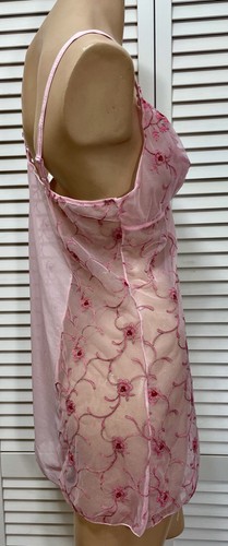 NWT Felina Waltz Nightgown LARGE Pink Multi Floral Stretch Nylon BRIDAL - Picture 11 of 12
