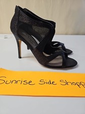 Nina Cherie Mesh And Satin High Heel Open Toe Back Zip Shoe 8.5