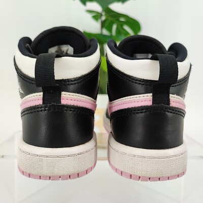 Nike Girl's Jordan 1 Mid GS Arctic Pink Black White 555112