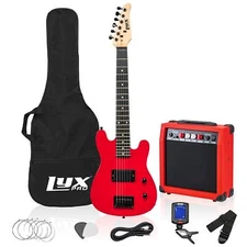 LyxPro Beginner 30” Electric Guitar & Electric Guitar Accessories, Red