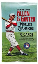 2021 Allen & Ginter World's Champion Baseball Trading Card BLASTER Pack