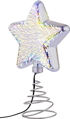LED Weihnachtsbaumspitze Stern – Beleuchtet, 25x20x3 Cm, Für Innen & Außen, Mit 20 LEDs, Batteriebetrieben (2x AA), Eisen, Festliche Deko Baumtopper Mit LEDs