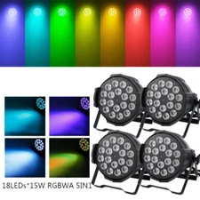 4PCS 300W RGBWA 5in1 LED Par Light DMX Stage DJ Par Can Light Wash Party Lights