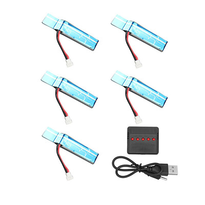 5PCS 3.7V 520mAh Battery for WLtoys XK K110S K110 V977 RC Helicopter Airplane