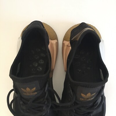 Mens Adidas NMD R1 V2 Black/ Gold /White Runner Trainer 675001 Sz 8 | eBay