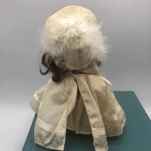 Vintage Storybook Doll Brunette With Feather Hat Needs Tlc - Picture 3 of 11