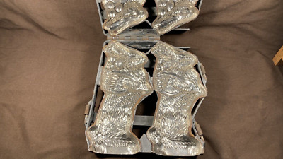 Double Easter Bunny Large 9'' Banded Hinged Clamped Chocolate Mould Anton Reiche?